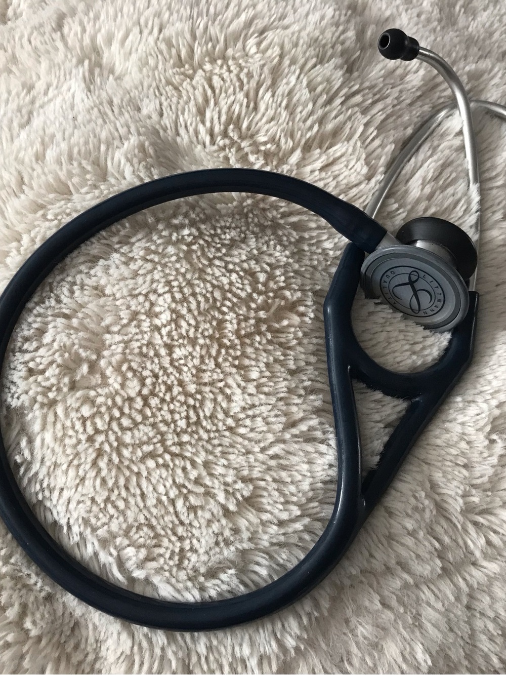 Dark Blue Dual-Head Stethoscope for Clinical Use